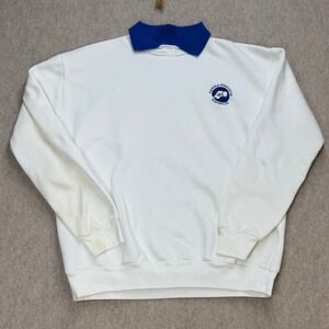Dodger Sweatshirt Mens XL White Vintage Perry Printing Waterloo Retro Sporty